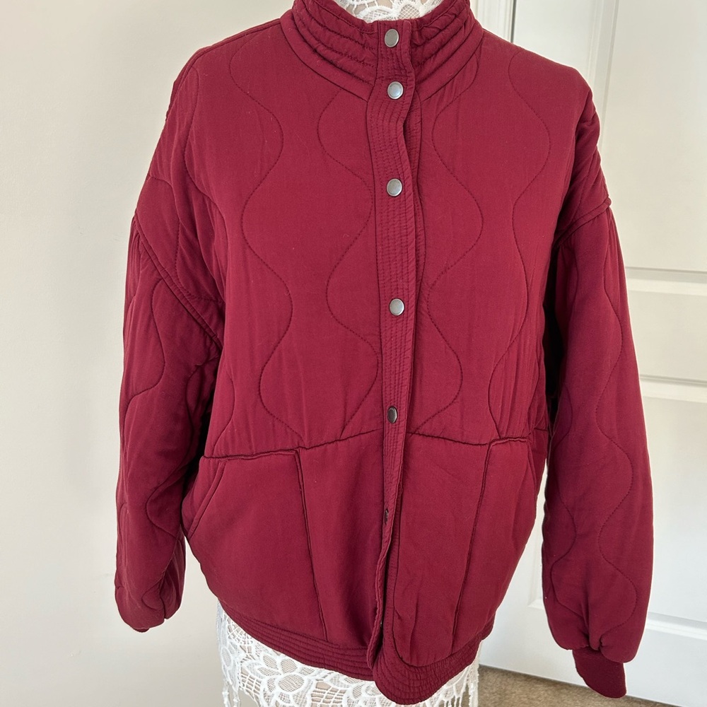 Women's Burgundy Quilted Jacket